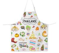 MYSOMY Thailand Aprons - Thai Food Chef Gifts, Bangkok Thai Kitchen Gifts