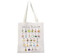 MYSOMY Thailand Trip Tote Bag Thailand Souvenir Gift Thailand Welcome Shopping Bag Buddha Culture Shoulder Bag (ABCS Thailand TB)