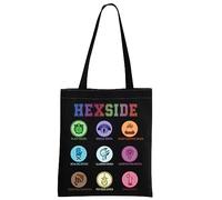 MYSOMY The Owl House Inspired Gift The Owl House Characters Tote Bag The Owl House Fan Gift Hexside School of Magic and Demonics The Owl House Coven (UK HEXSIDE TB-BL)