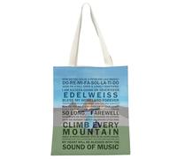 MYSOMY The Sound of Inspired Music Gifts Musical Theatre Tote Bag Solve a Problem Like Maria Musical Shopping Bag (EDELWEISS TB)