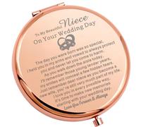 MYSOMY to My Niece On Her Wedding Day Gifts Folding Makeup Mirror Niece Wedding Gift Bride Gift from Aunt Bride Compact Makeup Mirror (& Always Mirror)