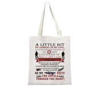 MYSOMY TV Show Inspired Gift Winchester Brothers Tote Bag Sam and Dean Shoulder Bag TV Show Fans Gift (a little bit TB)