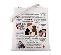 MYSOMY Twilight Movie Inspired Gift Edward Bella Tote Bag Edward's Girl Gift Vampire Lover Shoulder Bag Edward Cullen Gift (Twilight TB)