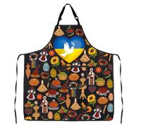 MYSOMY Ukraine Kitchen Apron Ukraine Chef Gift Ukraine Cooking Adjustable Apron Kyiv Trip Souvenir Gift (Ukraine Apron)