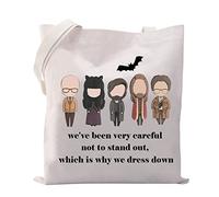 MYSOMY Vampire Tote Bag Vampire TV Show Inspired Gift Laszlo and Nadja Shoulder Bag WWDITS Fans Gifts Vampire Bat Gift Bags (we've been very careful TB)