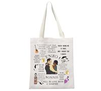 MYSOMY Vampire TV Show Inspired Gift Enzo & Bonnie Shopping Bag Team Bonanza Shoulder Bag Bonanza Merch TVD Fan Gift (ENZO TB)