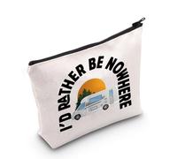 MYSOMY Van Life Cosmetic Bag I'd Rather Be Nowhere Travel Makeup Bag for Traveller Van Enthusiast Gift Camping Gift (Nowhere Bag)