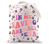 MYSOMY Veterinary Tote Bag Vet Tech Gifts In My Saving Animals Era Gifts Animal Rescue Adopt Foster Gifts Veterinarian Receptionist Bag (In My Saving Animals tb)