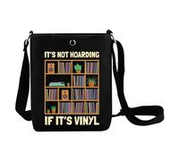 MYSOMY Vinyl Record Crossbody Bag Record Lover Gifts It's Not Hoarding If It's Vinyl Shoulder Bag Recording Enthusiasts Gifts DJ Gift (If It's Vinyl CB1)