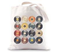 MYSOMY Vinyl Record Tote Bag Vinyl Collector Gifts DJ Records Enthusiasts Shoulder Bag Record Collectors Shopping Bag (Vinyl UK1)