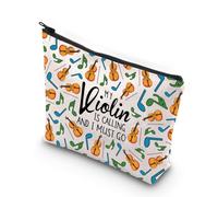 MYSOMY Violin Gift for Women Violin Makeup Zipper Bag Violin Player Cosmetics Bag Violin Lover Gift Violin Teacher Gift (My Violin Bag)
