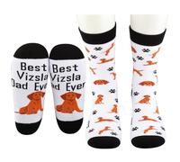 MYSOMY Vizsla Dog Dad Socks - Hungarian Vizsla Owner Gift - Best Dad Ever (UK)