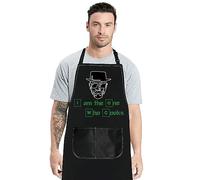 MYSOMY Walter White Cooking Apron Crime TV Show Inspired Gifts Walter White Gifts I Am The One Who Cooks Adjustable Apron For Baking Cooking (I am the one who cooks Apron)