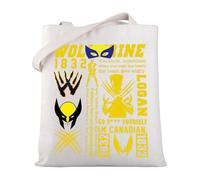 MYSOMY Wolverine 1832 Tote Bag X-M Animated Show Gift for Fans Super Hero Shoulder Bag Comic Book Lover Gift (Logan TB3)