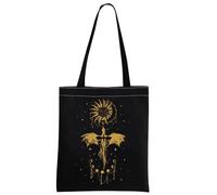 MYSOMY Xaden Riorson House Tote Bag Fourth Wing and Iron Flame Inspired Gift Dragon Rider Gift Violet Sorrengail Silver One Bag (SUNMOON TB)