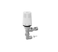 MYSON Petite TRV Radiator Valve 10mm Angled Chrome Pushfit 90 Degree Elbow