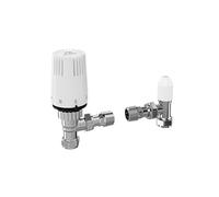 MYSON Petite TRV Radiator Valve Pack 15mm TRV & Lockshield Angled Chrome