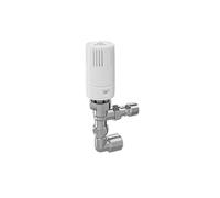 MYSON TRV2 Radiator Valve 10mm Angled Chrome Pushfit 90 Degree Elbow