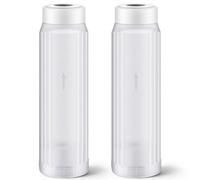 Mysora 2 Pack Refillable Water Filter Cartridge 10 Inch x 2.5 Inch Translucent Reusable DI Resin Media Housing Universal Fit for Aquarium, Hydroponics, RO Systems Easy View, Twist Cap Design