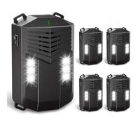 Mysora 4 Pack Upgraded Rodent Repeller for Cars, 3-in-1 Power Supply Ultrasonic Mouse Repeller with 6 LED Light, Auto Start-Stop Engine Compartment Pest Deterrent for Car Hood Trunk Garage Use