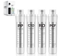 Mysora 4 Pack Water Filter Replacement Compatible with Bluevua RO100ROPOT, Water Filters Set, 1 PP, 1 CTO, 1 RO, 1 PCF, Improved Drink Quality, Easy to Replace for Household Daily Use Drinking