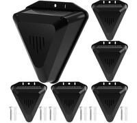Mysora 6 Pack Solar Animal Repeller Outdoor Alarm Deterrent Sound Dog Barking Alarm 13 Sounds 130db Loud Noise Maker Daytime Working Deer Skunk Raccoon Repellent for Home Villa Yard Farm (Black)
