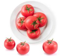Mysora 8 Pcs Plastic Artificial Fake Tomatoes Lifelike Simulation Tomatoes Realistic Faux Vegetable Decoration Two Sizes for Home Photography Prop Party Kitchen