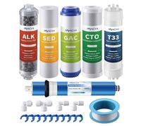 Mysora F6K75 NSF Certified 6-months Replacement Filter Cartridge Set Compatible with iSpring RCC7AK, 6-Count for Standard 6-Stage Reverse Osmosis (RO) Systems with Alkaline Remineralization Filter