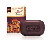 Mysore Sandal Soap Classic Bar 75g - Enriched with Pure Sandalwood Oil for Soft and Radiant Skin For Daily Bath (Pack of 1)