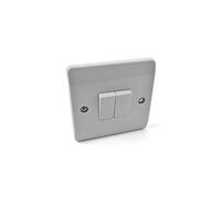 Mystatic STATIC CARAVAN WHITE LIGHT SWITCH 10A 2 GANG 2 WAY SWITCH SCOLMORE ELECTRIC