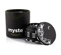 MYSTE Herb Grinder 63 mm Large with Improved Sharpest Teeth, 4 Pieces with Scraper, Magnetic Lid, Premium Spice Mill, Cruncher, Gift Packaging (MYSTE Grinder)