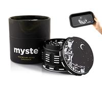 MYSTE Herb Grinder 63 mm Set with Large Rolling Tray (27 cm x 16 cm)
