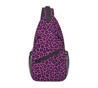 Mystenox Leopard Cross Body Bag Purple Pink Cheetah Women Shoulder Bags Soft Women's Crossbody Handbags with Adjustable Strap Animal Sling Backpack