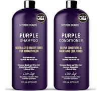 MYSTÉRE BEAUTÉ - Our Purple Shampoo & Conditioner Set is the perfect blonde hair shampoo and conditioner set to maintain and give shine to grey hair Formulated with Man Extract