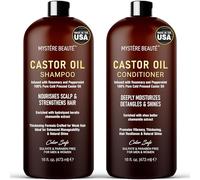 MYSTÉRE BEAUTÉ Shampoo and Conditioner with Castor Oil, Sulfate Free, Peppermint, Lavender and Rosemary Oil, Castor Oil Shampoo for Hair Growth, Moisturising and Nourishing Shampoo