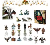 Mysteries of the Unknown - 2025 Cryptid Advent Calendar, Cryptid Advent Calendar 2025 with 24 Different 2d Cryptids Ornaments, 2d Acrylic Paranormal AdventCalendar for Adult
