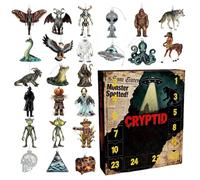 Mysteries Of The Unknown, 2025 Cryptid s, 24 Days Legends Ornaments, 2D Acrylic Countdown Decor for Kids Boys Girls Teen Adults Men Women Family