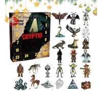 Mysteries of the Unknown, Cryptids 2025 Mystery Mythical Creatures 24 Days 2D Acrylic Figures Christmas Decoration for Family Celebrations Parties and Daily Decoration