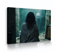 Mysterious Adventure Canvas Wall Art Ghost and Figure Silhouettes Painting Poster for Living Room Bedroom Gothic Style Wall Decoration 30x42cm Innerframe