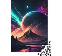 Mysterious Alien Planet 1000 Piece Jigsaw Puzzle Paper for Adults Light Shadow Mountain Landscape Family Fun Focus Home Decoration Gift Relaxing 52x38cm/1000pcs