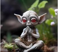 Mysterious Alien Statue,Whimsical Outdoor Decor for Your Home Garden,Funny Mini Fairy Garden Aliens, Alien Resin Statue Ornaments,Miniature Fairy Garden Decor for Indoor Home Garden. (A)
