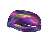 Mysterious and Dazzling Aurora Sweat Band Headband for Men Women - Athletic Stretchable Breathable for Running Gym Tennis Yoga & All Sports