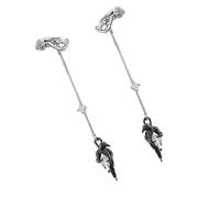 Mysterious Animal Ear Cuff Clip On Dark Jewelry Unisex Gothic With Rose Detail Stylish Eardrop Earhook Pendant Gift Mystical Animal Earring Clip Alternative
