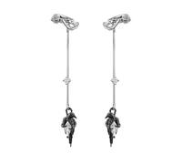 Mysterious Animal Ear Cuff Clip On Dark Jewelry Unisex Gothic With Rose Detail Stylish Eardrop Earhook Pendant Gift Mystical Animal Earring Clip Alternative