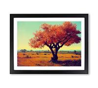 Mysterious Apple Tree H1022 Framed Print for Living Room Bedroom Home Office Décor, Wall Art Picture Ready to Hang, Black A4 Frame (34 x 25 cm)