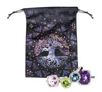 Mysterious Bag for Tarot and Jewelry - Natural Fabric Bag with Moon Phase Design, Soft Case with Coolis Closure | Portasecchetti, Craft Bag for Crystals and Runes, 91, 説明を参照してください