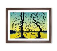 Mysterious Bare Trees H1022 Framed Print for Living Room Bedroom Home Office Décor, Wall Art Picture Ready to Hang, Walnut A4 Frame (34 x 25 cm)