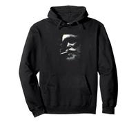 Mysterious Bearded Smoker Face With Rising Smoke Pullover Hoodie