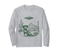 Mysterious Big Cat Hat Unidentified Craft Arid Scene Long Sleeve T-Shirt