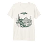 Mysterious Big Cat Hat Unidentified Craft Arid Scene Premium T-Shirt